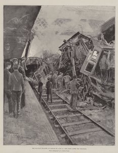 Jernbanekatastrofen i Slough den 16. juni, scenen efter kollisionen af Henry Charles Seppings Wright